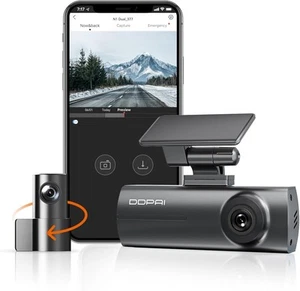 Dashcam 1296P+1080P vorne und hinten, Autokamera mit WLAN, Steuer-App, Super... - Bild 1 von 8