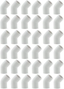 36 Stück 1/2 Zoll Zeitplan 40 PVC 45 Grad Bogen NSF/ASTM Rohrverschraubungen SCH40 ASTM - Bild 1 von 1