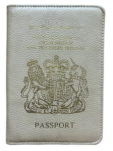 Beige Real Leather Passport Cover - Picture 1 of 7