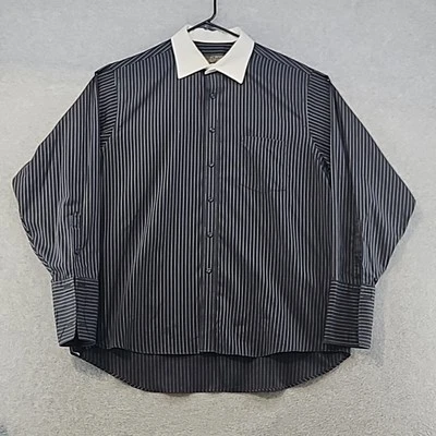 Camisa de vestir Donald J Trump Signature Collection 17 34/35 negra puño francés oficina Foto 1 de 4