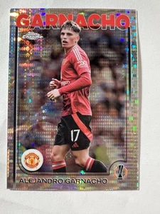 2024-25 Topps Chrome UEFA Club Competitions Alejandro Garnacho Pulsar - Picture 1 of 2