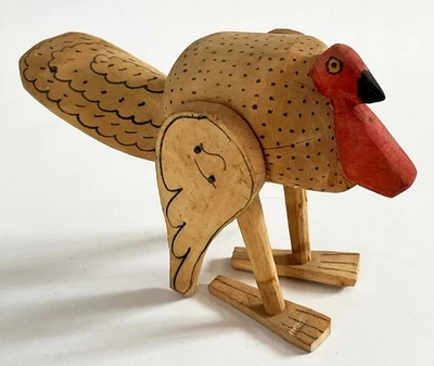 MEXICAN OAXACA CARVED WOOD TURKEY ALEBRIJE MANUEL JIMENEZ RAMIREZ LA UNION STYLE - Image 1 of 4