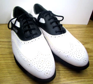 FOOT-JOY 45203 GREEN JOYS Oxford Wingtip Golf Shoes Men's 11 M White Never Used - Picture 1 of 11