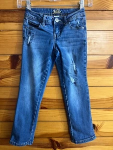 Justice Destroyed Stitched Jeans Girls Size 7 - Picture 1 of 3