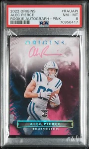 2022 Origins Rookie Autografi Alec Pierce PInk #8/8 - PSA 8 - Foto 1 di 2