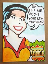 Kims Burgers New Boyfriend Original Comic Book Marker Art Sketch Card Aceo Baird