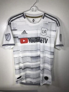 Adidas LAFC AUTÉNTICO Jugador Jersey Visitante 2019 Blanco Plata DY0307 Hombres Talla Pequeña - Imagen 1 de 12