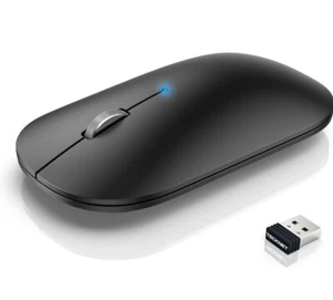 TECKNET Bluetooth Mouse, 2.4G Rechargeable Wireless Mouse for Laptop - Black - Picture 1 of 7