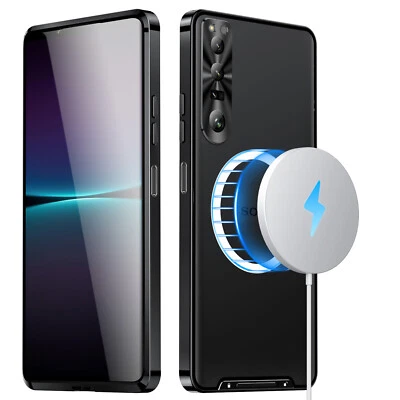 Para Sony Xperia 1 V, Lujo Magnético Antigolpes Aluminio Metal Parachoques Cubierta Estuche Foto 1 de 4