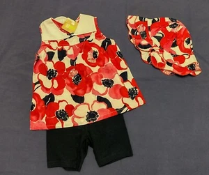NWT Gymboree Crazy 8 Outfit Retro Sweetie Woven Top Shorts Hat Set 5T S 5 6 New - Picture 1 of 9