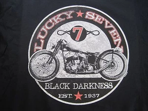 Lucky Seven 7 BLACK Darkness Bobber Motorcycle Biker HOODIE BLACK L TO 4X - Picture 1 of 1