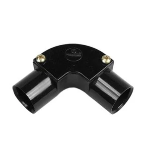Codo de inspección de PVC negro de 20 mm para cable eléctrico conducto curva de 90 grados - Imagen 1 de 1