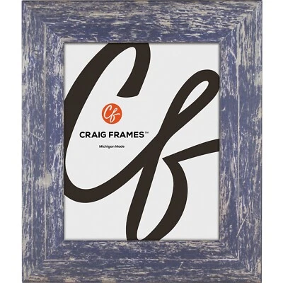 CRAIG FRAMES American Barn, 2" Blue Faux Barnwood Picture Frame, Common Sizes 4x5 - 24x36