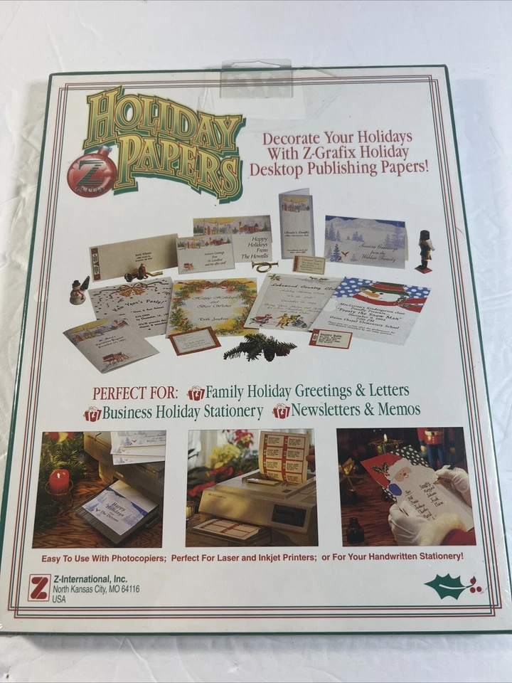 Vintage Z GRAFIX~100 Sheets 8.5"x11" HOLIDAY PAPERS for LASER & INJET Peace - Image 1 of 4