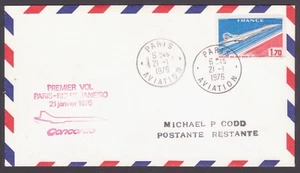 FRANCIA SOBRE PRIMER VUELO AVION CONCORDE PARIS - RIO DE JANEIRO 21/01/1976 - Imagen 1 de 1