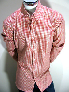 J Crew Mens Shirt XL Red Check Pattern Stretch Cotton Classic Fit Button Down