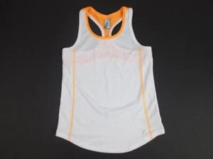 OLD NAVY KIDS GIRLS TANK TOP ACTIVE WHITE ORANGE WORKOUT RACER SUMMER SM 6-7 NEW - Picture 1 of 6