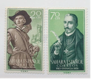 Briefmarken Spanische Sahara Scott #92 bis 93, postfrisch - Bild 1 von 1