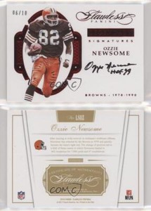 2016 Panini Flawless Legendary Signatures Ruby /10 Ozzie Newsome #LSOZ Auto HOF