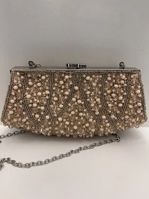 Nordstrom Brillo Raviolis Cuentas Vintage-Chic Bolso sin asas Bolso de Noche Rosa Rubor Foto 1 de 2