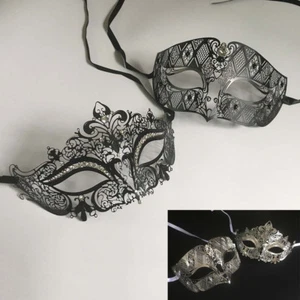 Couple Men Women Metal Filigree Masquerade Mask Venetian Costume Prom Party Ball - Picture 1 of 12