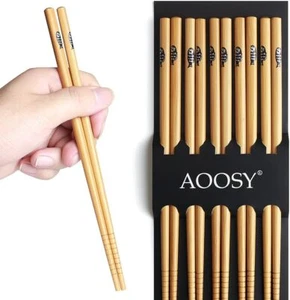 AOOSY 5 Paar Japanischer Stil Bambus Natur Essstäbchen Wiederverwendbar Sushi - Bild 1 von 7