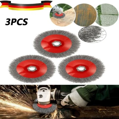 3x Stahlbürste Winkelschleifer Drahtbürste Kegelbürste Rundbürste M14 Für Flex, - Bild 1 von 4