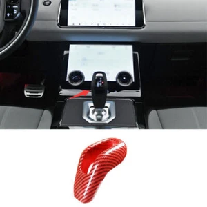 For Range Rover Evoque 2020-2023 Red Carbon Fiber Console Gear Shift Knob Cover - Picture 1 of 6