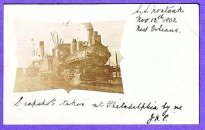 LOCOMOTORA DE FERROCARRIL DE ESTADOS UNIDOS Y SS MONTAUK PHILADELPHIA? ¿NUEVA ORLEANS? POSTAL - Imagen 1 de 1