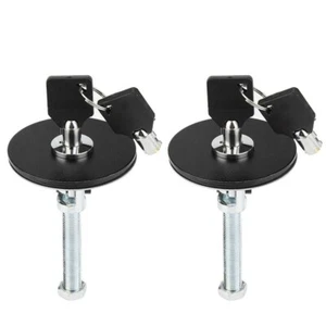 Universal Latch Locking Racing Flush Mount Bonnet Hood Catch Pin W/Key Black - Picture 1 of 12