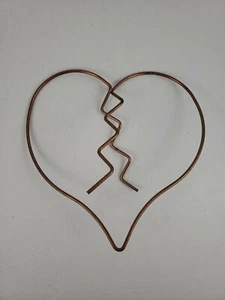 Artist Made Unique Twisted Copper Broken Heart Sculpture 1ft Tall & Wide RARE - Picture 1 of 8