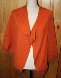 Cárdigan Anthropologie Pure+Good Naranja Acanalado Rosa Cocoon Kimono Encogerse de hombros S/M - Imagen 1 de 3