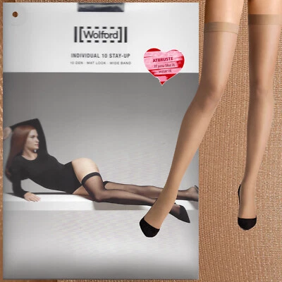 Wolford Individual 10 Stay Up • XS • sand .. matte Transparenz optimale Passform - Bild 1 von 4