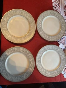 4 Vintage Franciscan Masterpiece Grey Renaissance Gold Trim China Salad Plate - Picture 1 of 6