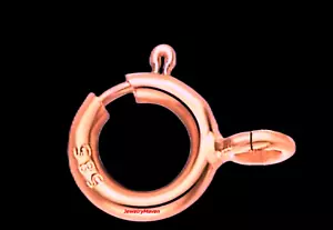 5,5 mm PESO ESTÁNDAR 14K Rojo Rosa Oro Rosa Rosa Cierre Anillo Broche ABIERTO Salto EE. UU. - Imagen 1 de 4