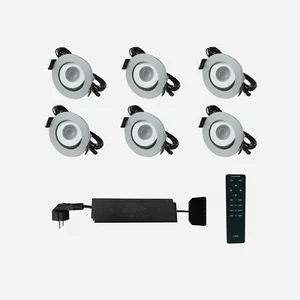 FLEX 3W Komplettset-schwenkbare Mikroeinbaustrahler Aluminium&rund 6er - Bild 1 von 1