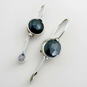 SILPADA Sterling Silver 925 Matte Black Onyx Earrings Locking French Wires W1626 - Picture 1 of 10