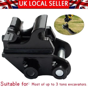 Mini Excavator Manaul Digger Quick Coupler Hitch Manual 25mm Pin Dia. Black New - Picture 1 of 13