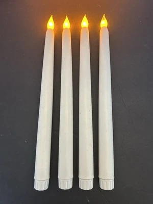 批量 4 件 - 无焰闪烁锥形蜡烛象牙电池供电 11 — 第 1/4 张图片