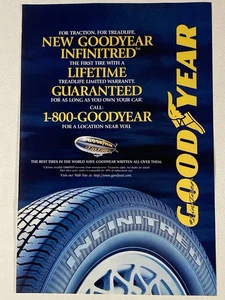 Goodyear 1996 anuncio de impresión de neumáticos Infinitred Traction Treadlife - Imagen 1 de 2