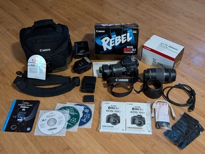 Canon EOS Rebel SL1 18MP Digital SLR Camera - Black (EF-S18-55mm & EF75-300mm) - Image 1 of 4
