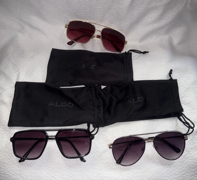 Lote de 3 Gafas de Sol ALDO Excelente Estado Estilo Aviador Púrpura Ombré/Rosa Foto 1 de 4