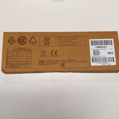 HP USB Halley Wired Keyboard L96909 Black Colour Opened never Used - Image 1 of 3