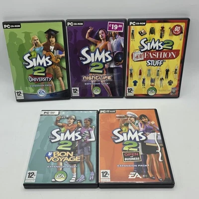 Job Lot Of X5 Sims 2 Expansion Packs Pc Disc Games - Image 1 of 4