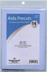 Design Works Gold Quality Aida 14 Count 20"X30"-Light Blue - Picture 1 of 1