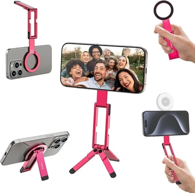 ULANZI MA60 Magnetic Phone Tripod Stand for iPhone - Aluminium Smartphone Red  - Image 1 of 4