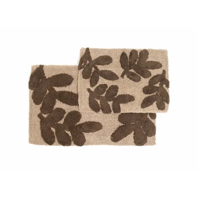 Chesapeake Monte Carlo 2 piezas. Juego de alfombras de baño (21"x34" y 17"x24") lino/chocolate 17" Foto 1 de 4