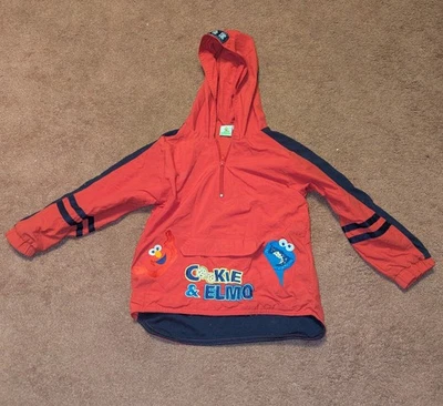 Vintage Cookie Monster Elmo Sesame Street Toddler 5T Hoodie Sweatshirt Y2K - Image 1 of 4