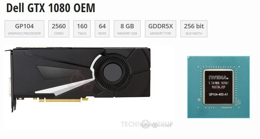 Dell GTX 1080 8GB GDDR5X Graphics Card ✅3x DP HDMI DVI✅H7FC2 - Image 1 of 4