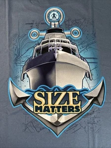 Amphibious Outfitters Men's T-Shirt XXXL Boating Size Matters Blue Short Sleeve - Picture 1 of 5